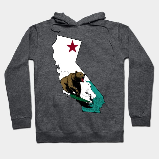 Surfing California Bear Hoodie by Sneek661